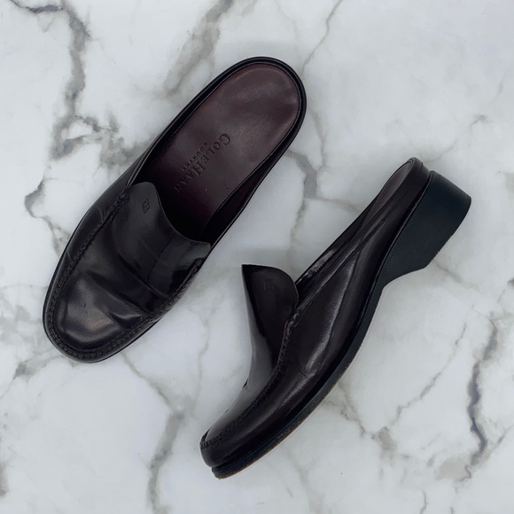 COLE HAAN wine brown leather mules slip on loafers - Picture 1 of 5
